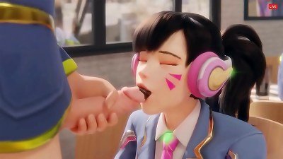 Overwatch's D.Va Tricked Into gobbling a knob (HentaiSpark.com)